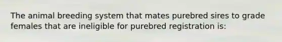 The animal breeding system that mates purebred sires to grade females that are ineligible for purebred registration is: