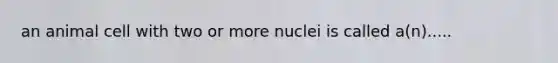 an animal cell with two or more nuclei is called a(n).....