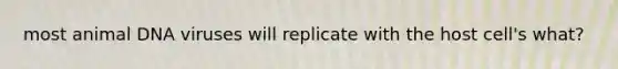 most animal DNA viruses will replicate with the host cell's what?