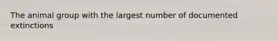 The animal group with the largest number of documented extinctions