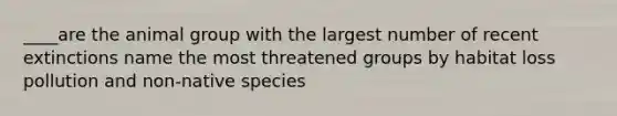 ____are the animal group with the largest number of recent extinctions name the most threatened groups by habitat loss pollution and non-native species