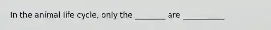 In the animal life cycle, only the ________ are ___________