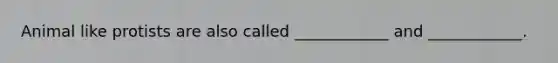 Animal like protists are also called ____________ and ____________.