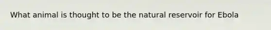 What animal is thought to be the natural reservoir for Ebola