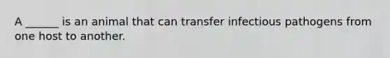 A ______ is an animal that can transfer infectious pathogens from one host to another.