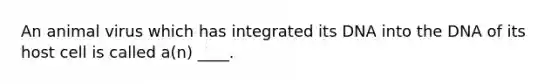 An animal virus which has integrated its DNA into the DNA of its host cell is called a(n) ____.