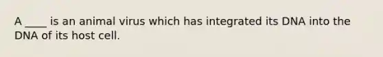A ____ is an animal virus which has integrated its DNA into the DNA of its host cell.