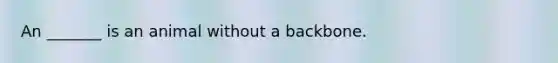 An _______ is an animal without a backbone.