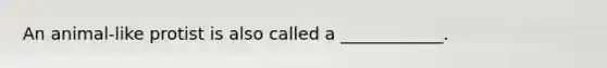 An animal-like protist is also called a ____________.