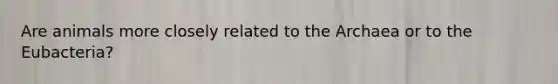 Are animals more closely related to the Archaea or to the Eubacteria?