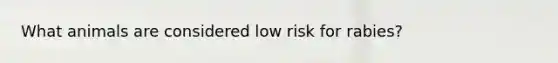 What animals are considered low risk for rabies?