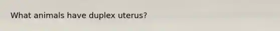 What animals have duplex uterus?