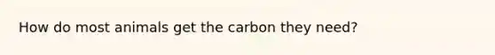 How do most animals get the carbon they need?