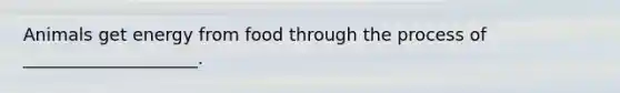 Animals get energy from food through the process of ____________________.