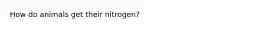 How do animals get their nitrogen?