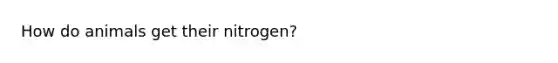 How do animals get their nitrogen?