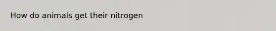 How do animals get their nitrogen