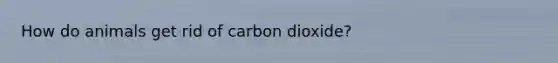 How do animals get rid of carbon dioxide?