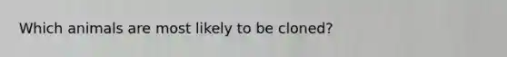 Which animals are most likely to be cloned?