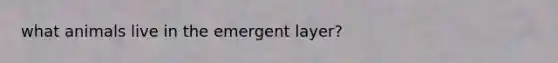 what animals live in the emergent layer?