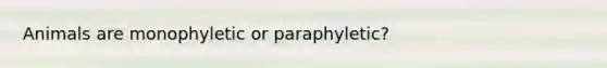 Animals are monophyletic or paraphyletic?