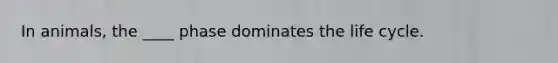 In animals, the ____ phase dominates the life cycle.