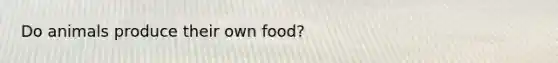 Do animals produce their own food?