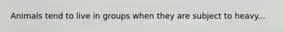 Animals tend to live in groups when they are subject to heavy...