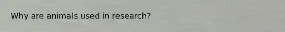 Why are animals used in research?