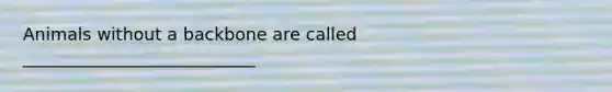 Animals without a backbone are called ___________________________