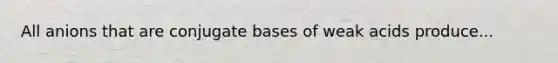 All anions that are conjugate bases of weak acids produce...