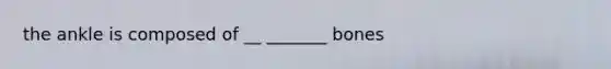 the ankle is composed of __ _______ bones
