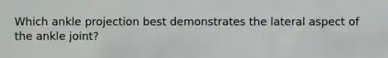 Which ankle projection best demonstrates the lateral aspect of the ankle joint?