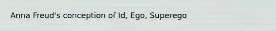 Anna Freud's conception of Id, Ego, Superego