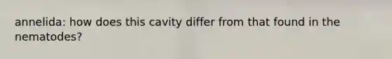 annelida: how does this cavity differ from that found in the nematodes?