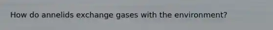 How do annelids exchange gases with the environment?