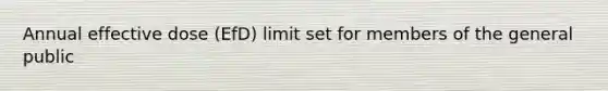 Annual effective dose (EfD) limit set for members of the general public