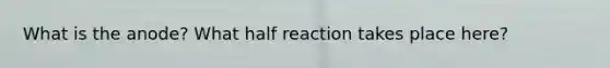 What is the anode? What half reaction takes place here?