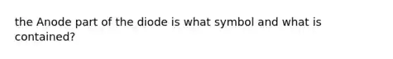 the Anode part of the diode is what symbol and what is contained?