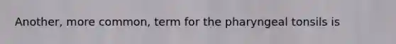 Another, more common, term for the pharyngeal tonsils is