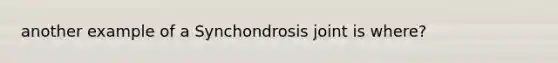 another example of a Synchondrosis joint is where?