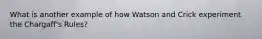 What is another example of how Watson and Crick experiment the Chargaff's Rules?