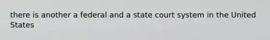 there is another a federal and a state court system in the United States