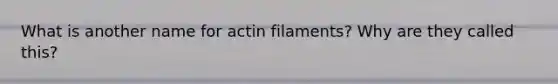 What is another name for actin filaments? Why are they called this?