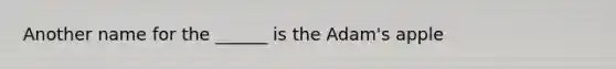 Another name for the ______ is the Adam's apple