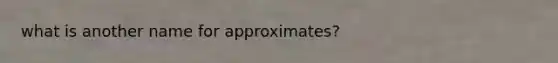 what is another name for approximates?