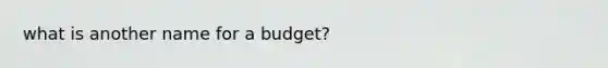 what is another name for a budget?