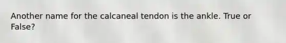 Another name for the calcaneal tendon is the ankle. True or False?