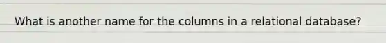 What is another name for the columns in a relational database?