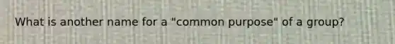 What is another name for a "common purpose" of a group?